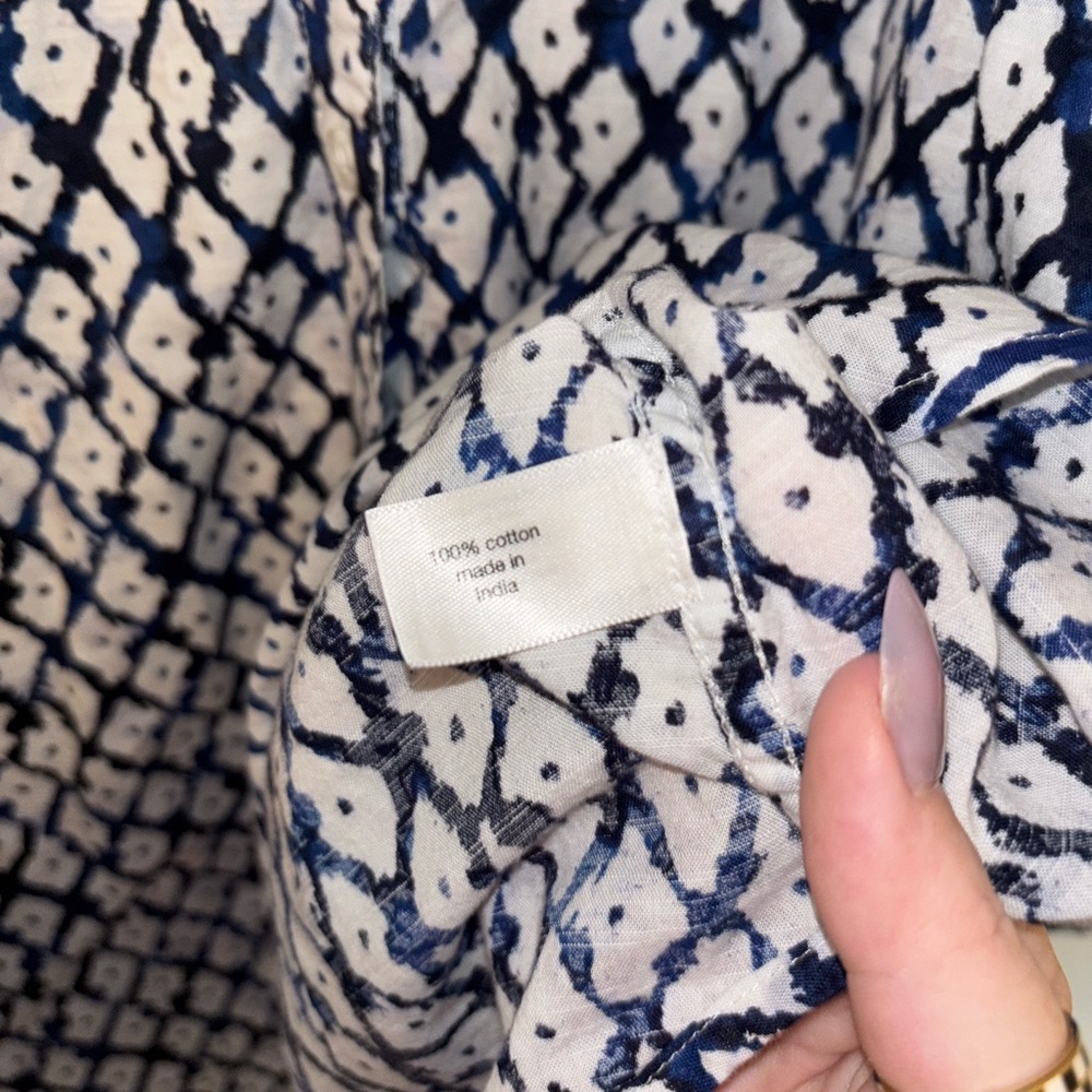 Lane Bryant Long-Sleeve Button-Down Soft Shirt in Shibori Diamond Size 18/20 - Picture 7 of 10